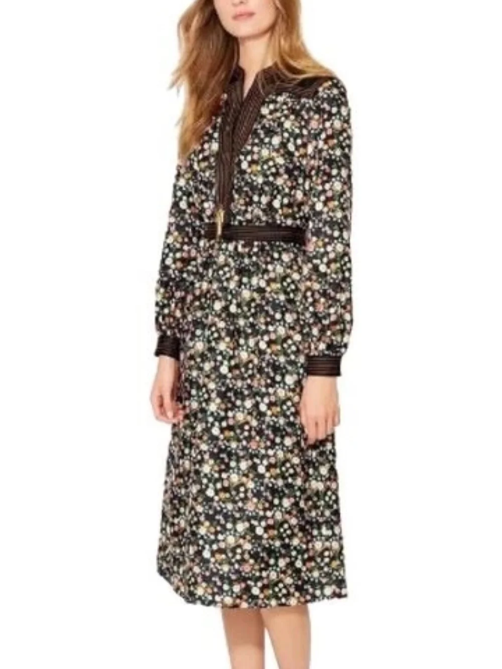 Tory Burch Silk Long-Sleeve Dress
